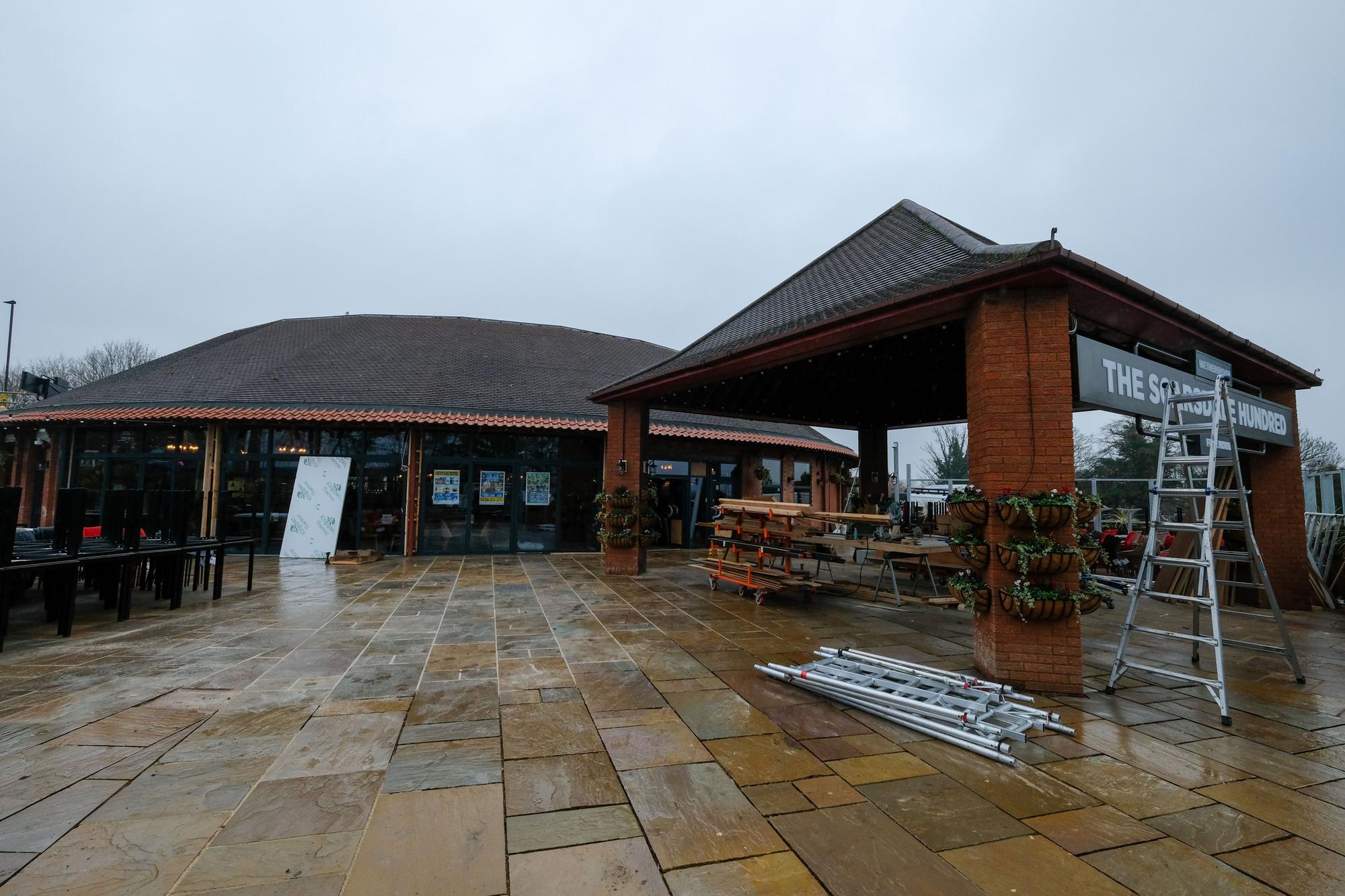 Finishing touches are made to new Wetherspoon pub The Scarsdale Hundred at the site of the old Damon's in Beighton, Sheffield, near Crystal Peaks. It is due to open this Thursday, December 16