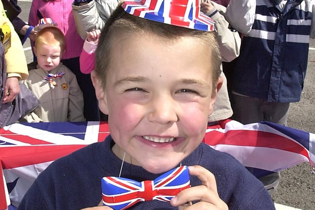 Six-year-old Aaron Newton of Caroline Street dressed for the Golden Jubilee Family Fun Day at Clare St