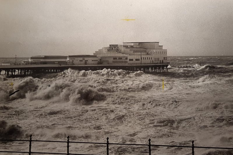 Gales and high tides in 1982 batter North Pier