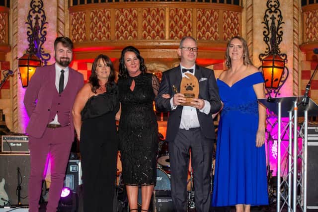 Winner Philip Owen collects his award for 'Exceptional Entrepreneur, The Wendy Magee Memorial Trophy