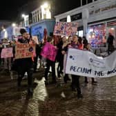 Protesters call out sexism on a peaceful march through Blackpool town centre