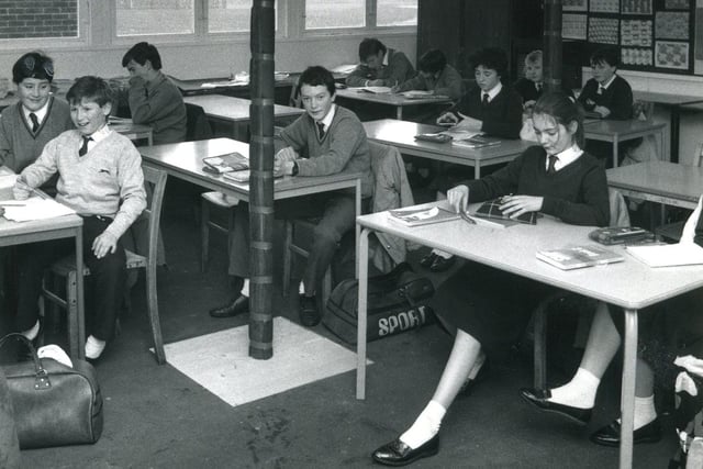 Pupils in Class 2F2 were being taught in temporary classrooms at Highfield High School