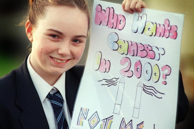 Fleetwood High School pupil Becky Grogan, who was 12, with her award winning anti-smoking poster
