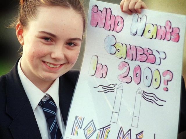 Fleetwood High School pupil Becky Grogan, who was 12, with her award winning anti-smoking poster