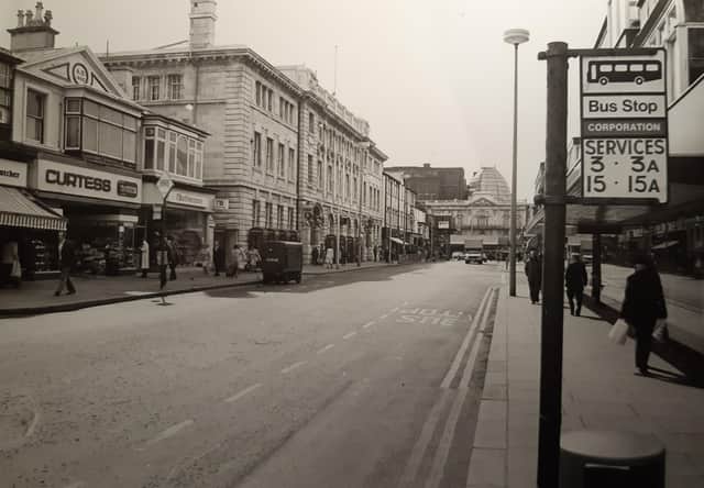 Abingdon Street in 1980 - Curtess shoes and Mothercare to the left with the old post office spanning out in the distance
