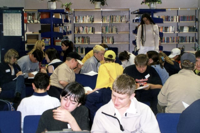 The school's editorial team working on The Gazette's School's Out supplement in 2000
