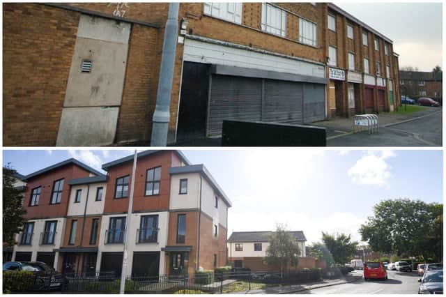 A huge difference in Tarnbrook Avenue - gone are the shops with smart new apartments in their place