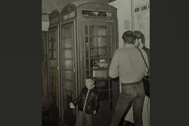 Phone boxes inside the bus station caused complaints in June 1982