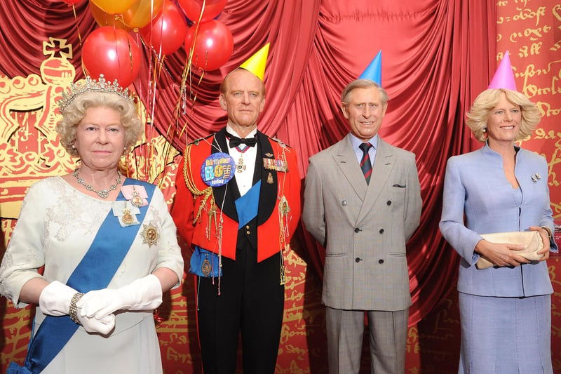 Madame Tussauds give a celebratory party makeover to the wax figure of the Duke of Edinburgh to mark his 90th birthday by placing him next to figures of Queen Elizabeth II, Prince Charles and the Duchess of Cornwall. This was in 2011