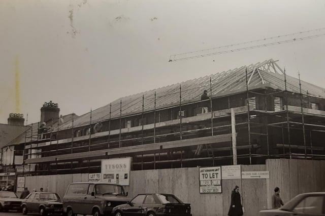 Progress on the building which is mainly known now for the M&S Food Hall. This was the site where the demolished bungalow stood
