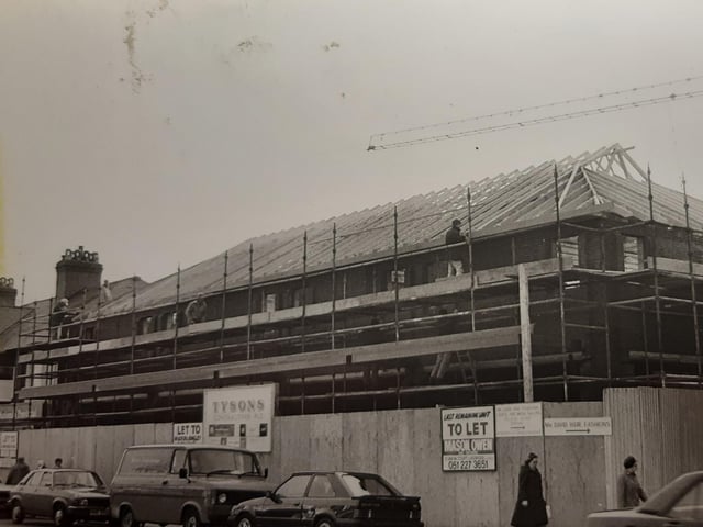 Progress on the building which is mainly known now for the M&S Food Hall. This was the site where the demolished bungalow stood
