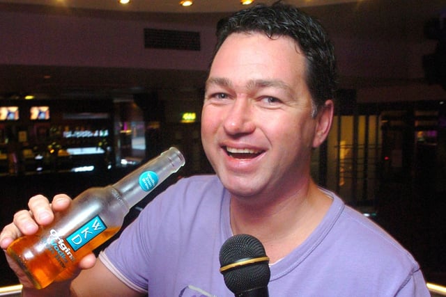 DJ Norry at Rumours nightclub. Norry was promoting 'WKD Factor' karaoke at Rumours in 2003