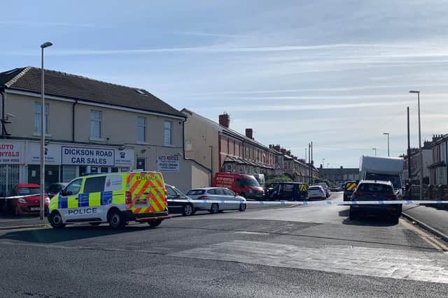 Crime scene investigators descended on Carshalton Road in Blackpool