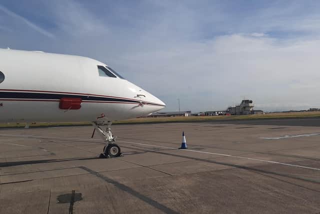 View towards the runway at Blackpool Airport