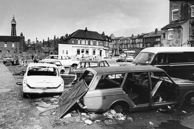 Derelict cars and vans attracted vandals in Erdington Road and Bethesda Square in 1982