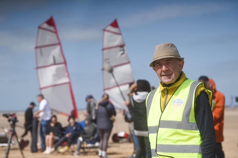BBC's Blue Peter filming on St Anne's Beach with the St annes Landyacht Club. Pictured is Ian Dibdin, president of the club.