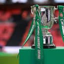 LONDON, ENGLAND - FEBRUARY 26: A general view of the Carabao Cup trophy prior to the Carabao Cup Final match between Manchester United and Newcastle United at Wembley Stadium on February 26, 2023 in London, England. (Photo by Eddie Keogh/Getty Images)