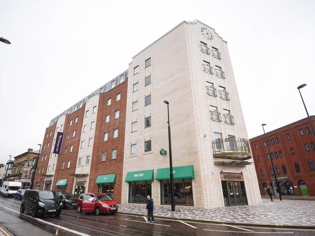 The Premier Inn North Pier opened in 2021 in the former Yates's Wine Lodge building at the heart of Blackpool in Talbot Square. It has 150 rooms and further details are at https://www.premierinn.com/gb/en/hotels/england/lancashire/blackpool/blackpool-north-pier.html.
