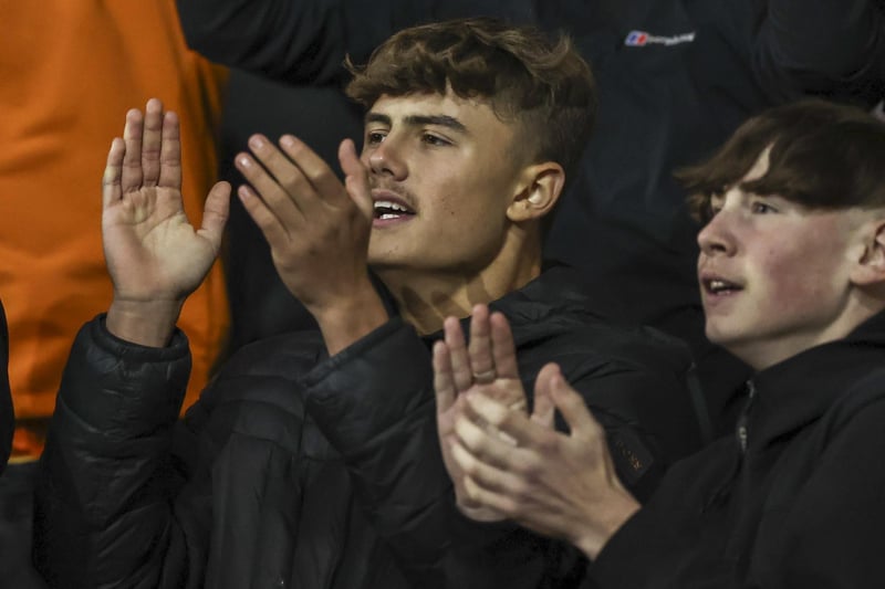 Blackpool fans at Bloomfield Road for the defeat to Derby County.