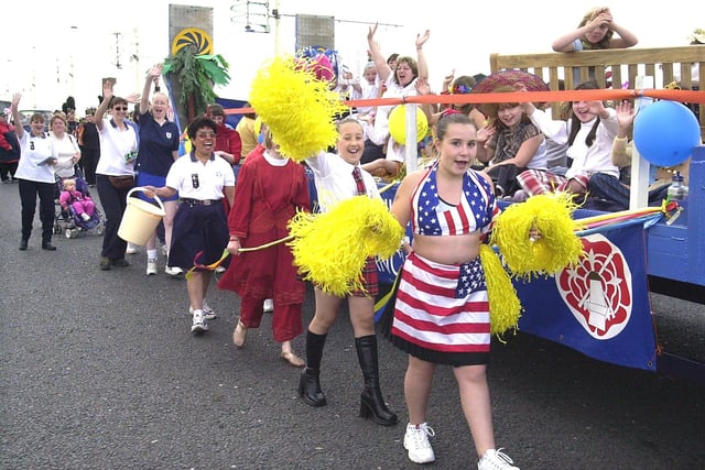 The Lions Blackpool Carnival Parade. Girl Guiding Lancashire West float