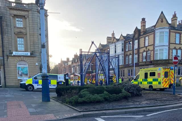 Police, fire and ambulance crews at the scene in Orchard Road, St Annes this morning (Tuesday, January 31). Pic credit: Lee Good
