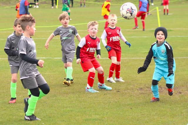 The U7s from West Coast Sports Chargers and Fleetwood Town Juniors Blues met last weekend Picture: Karen Tebbutt