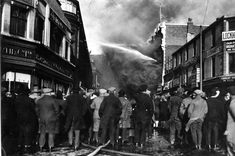 A superb shot of the scene when the flames were at their height in 1932