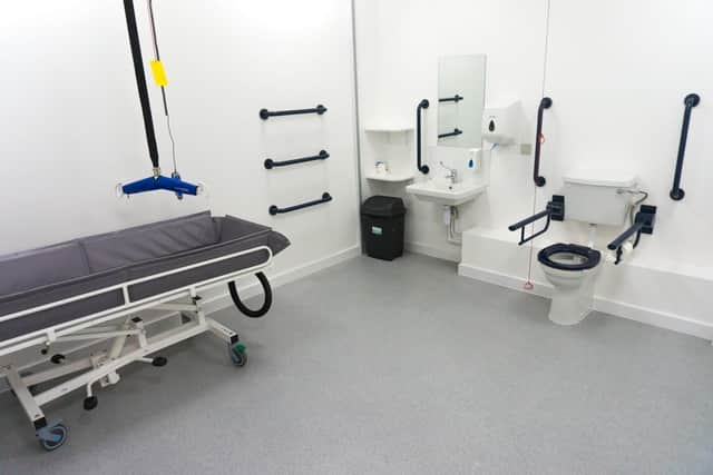 A Changing Places toilet, as planned for three Fylde locations.