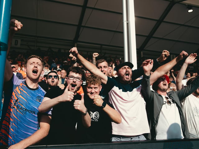 Seasiders supporters packed out the away end at Stockport.