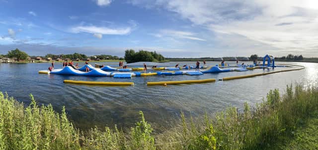 Nine teams battled it out on the wipeout assault course at Blackpool Wake Park