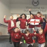 Waterloo Primary Academy's team flies the flag the International Primary PE Competition.