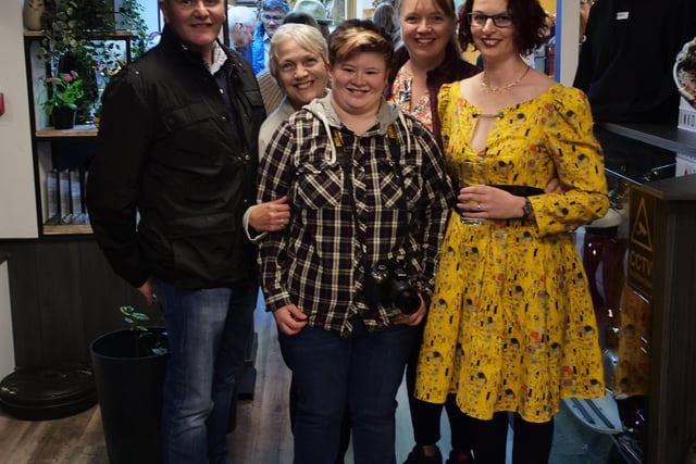Emma Underwood (right) with daughter, Amy Underwood. Back row is Jane Turner, Sue Ison, and Gary Turner.