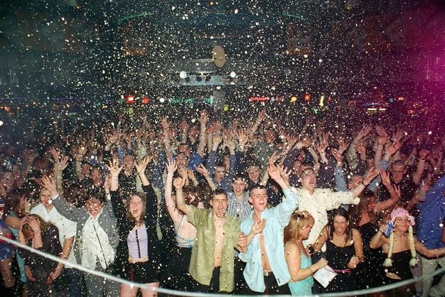 The popcorn bombs! Do you remember those? Clubbers in this picture loved them