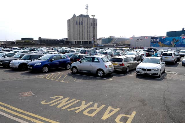 Blackpool's Central Car Park where work on the new £300m visitor attraction will see nearby Seasiders Way closed