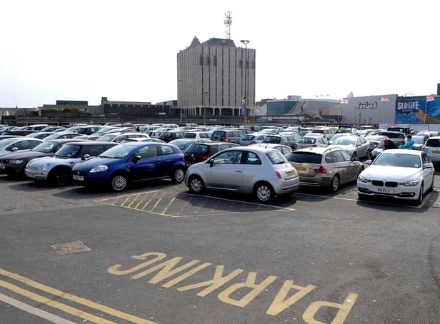 Blackpool's Central Car Park where work on the new £300m visitor attraction will see nearby Seasiders Way closed