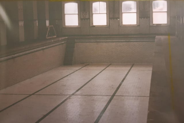 The drained pool just before demolition in 1974