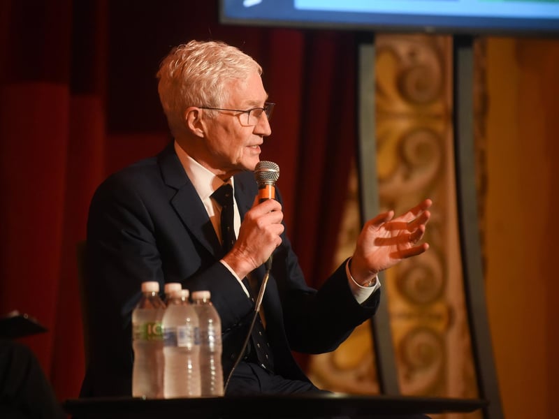 Paul O'Grady's last visit to Blackpool was in October last year for the Word Fest at Blackpool Winter Gardens. He is pictured being interviewed by Konnie Huq