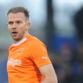 Jordan Rhodes hasn't been available to Blackpool for nearly a month. He has been nursing a rib injury. (Image: Camera Sport)