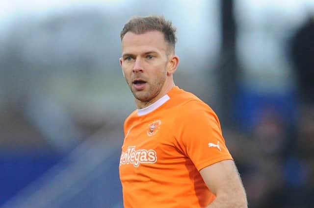 Jordan Rhodes hasn't been available to Blackpool for nearly a month. He has been nursing a rib injury. (Image: Camera Sport)