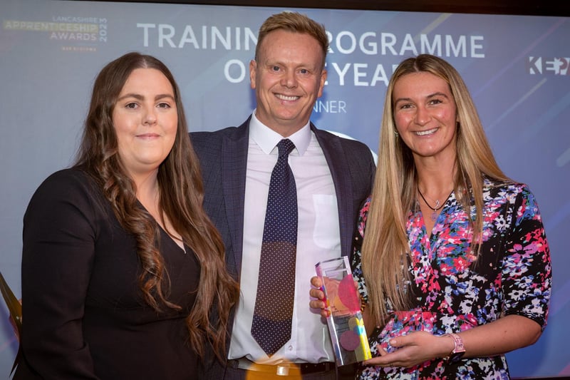 Training Programme of the Year winners Leap Apprenticeships & Early Careers receive their award from Kepak Group Site Director James Grimston.