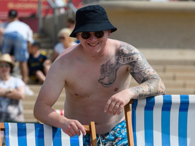 Phil McCann soaking up the sun on the hottest day of the year in Blackpool. Photo: Kelvin Stuttard