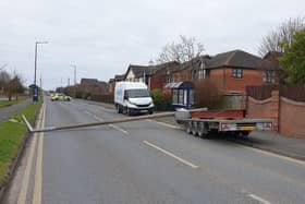 A lamppost fell over in  Anchorsholme, blocking a road in both directions (Credit: Lancashire Police)