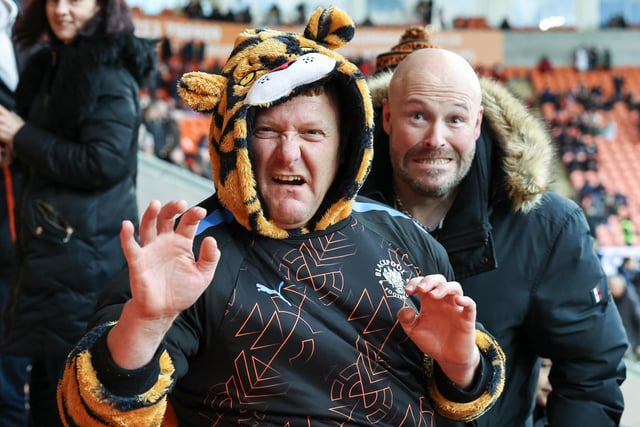 Seasiders supporters at Bloomfield Road in 2024.