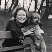 Elizabeth Larner, pictured by Gazette photographer Peter Emmett, in 1976, with her pet poodle Nipper, in Ashton Gardens, St Annes