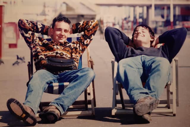 Deckchair attendants taking a break or are they on their holidays? These guys were snapped in 1996