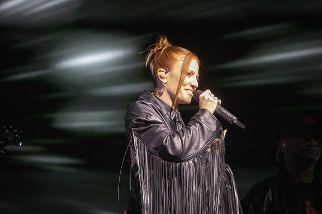 Jess Glynne performs to the crowd.