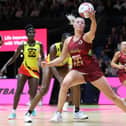 Eleanor Cardwell was a key player at goal shooter and goal attack for England in their series-opener against Uganda