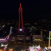 Blackpool Tower was lit up to celebrate 150 years of the Blackpool Gazette. Photo: Kelvin Lister-Stuttard