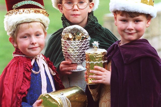 Stanley Infants Schoo Mathew McNaught (6), oole (7) and Thomas Evans (6).