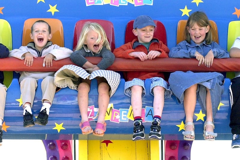 Youngsters enjoying the Jumping Star ride in 2001